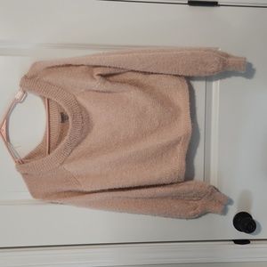 Fluffy pink sweater